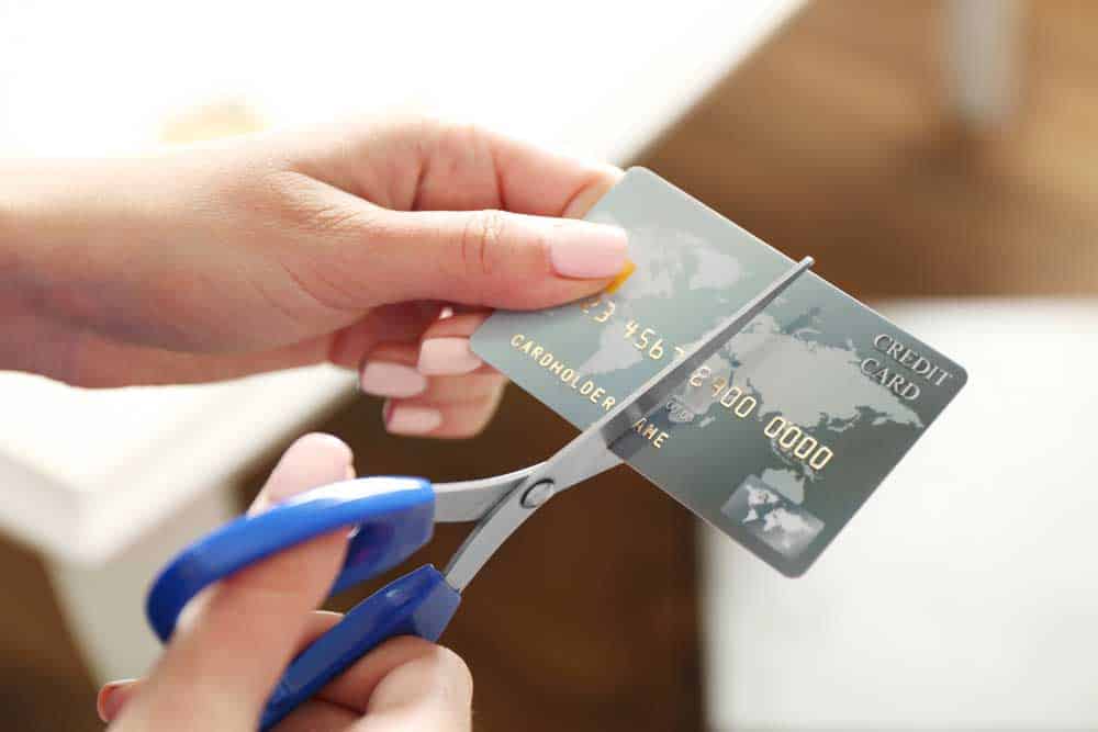 Credit card being scissored