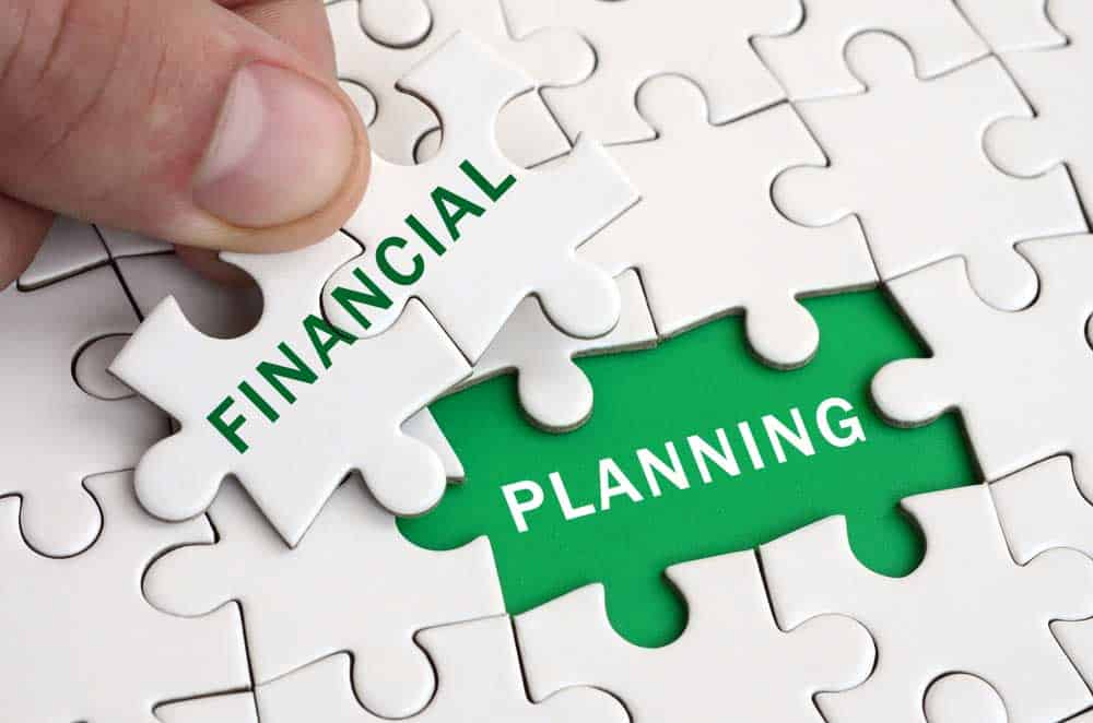 Puzzle with the words "Financial planning".